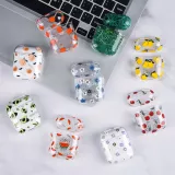 Hülle AirPods 1 / 2 - Durchsichtiger Kunststoff blumen blau