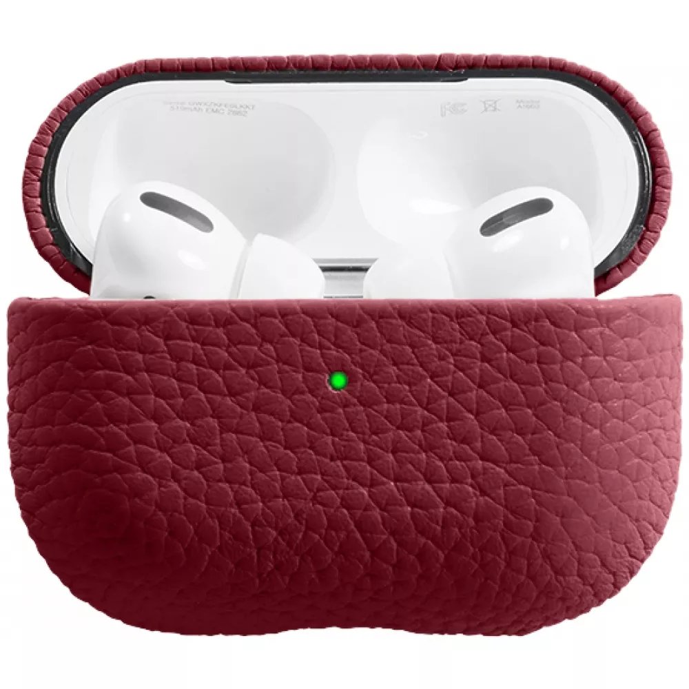 AirPods Pro Case Hülle - Schock absorbierend luxus case Echtleder - Bordeaux