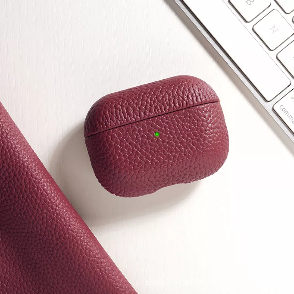 AirPods Pro Case Hülle - Schock absorbierend luxus case Echtleder - Bordeaux