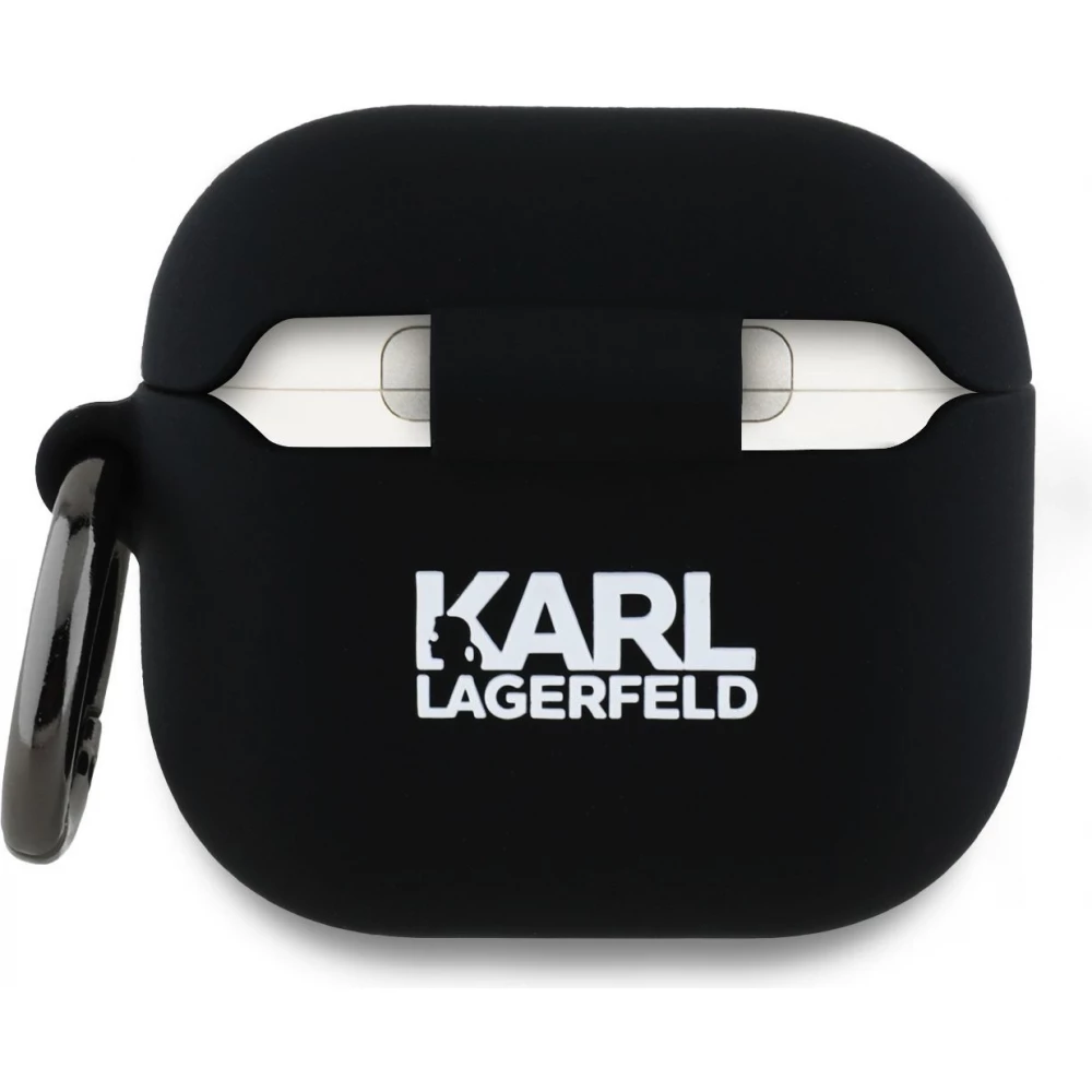Coque AirPods 4 - Karl Lagerfeld t&ecirc;te Choupette 3D - Noir