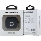 Coque AirPods 4 - Karl Lagerfeld t&ecirc;te Choupette 3D - Noir