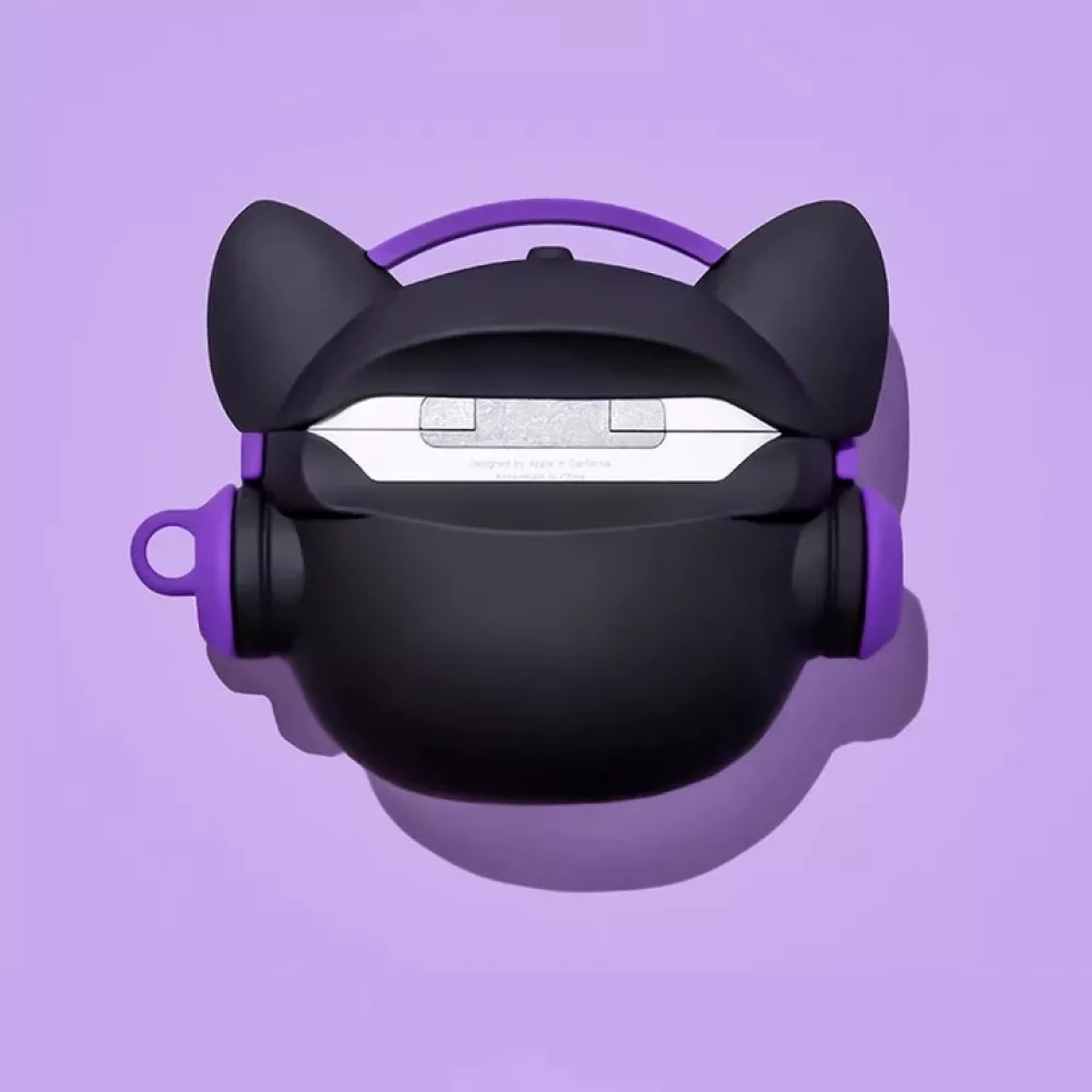 AirPods 1 / 2 Case Hülle - Hip-Hop-Bulldoggen-Sonnenbrille Headset - Violett