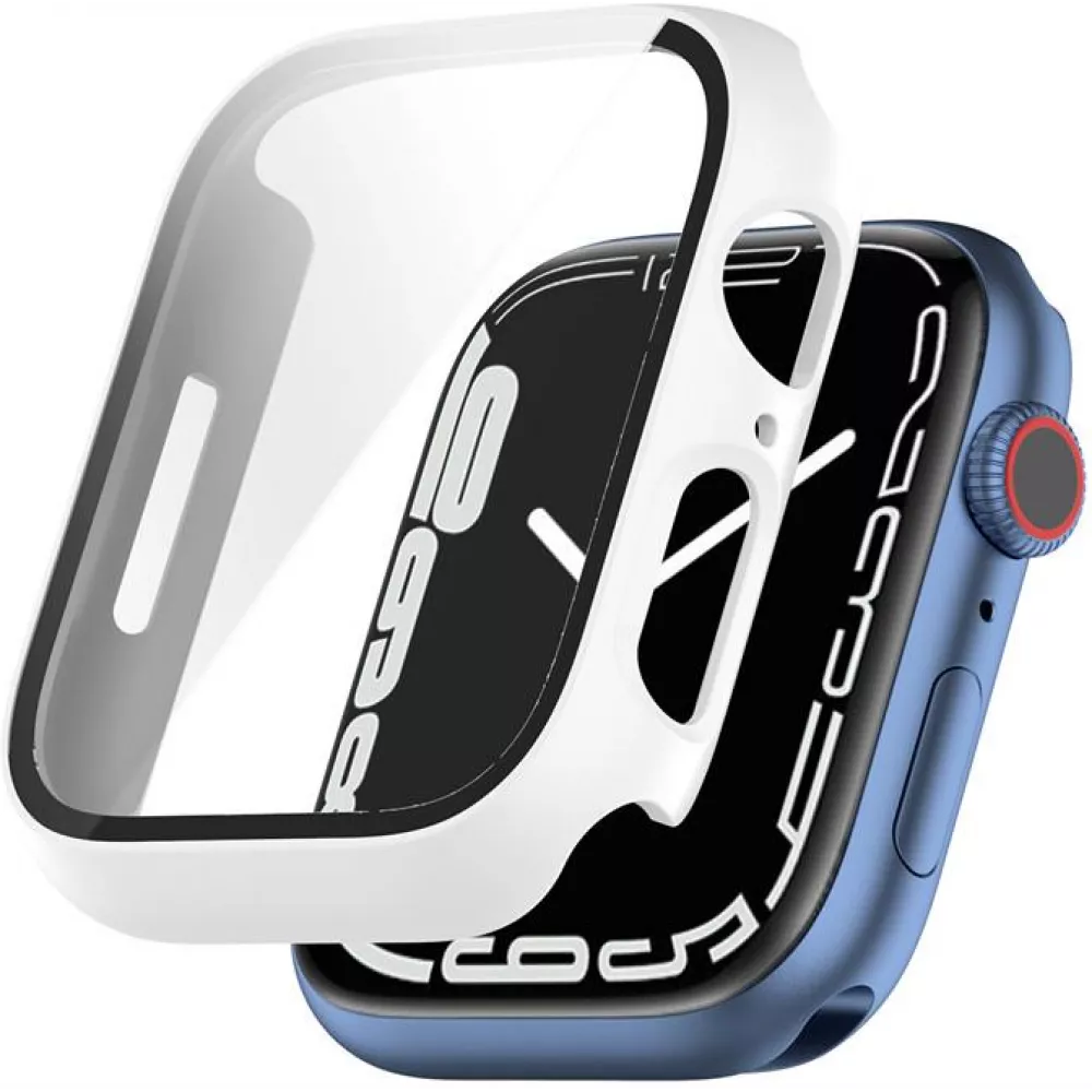 Apple Watch 41 mm Case Hülle - Full Protect mit Schutzglas - Silber
