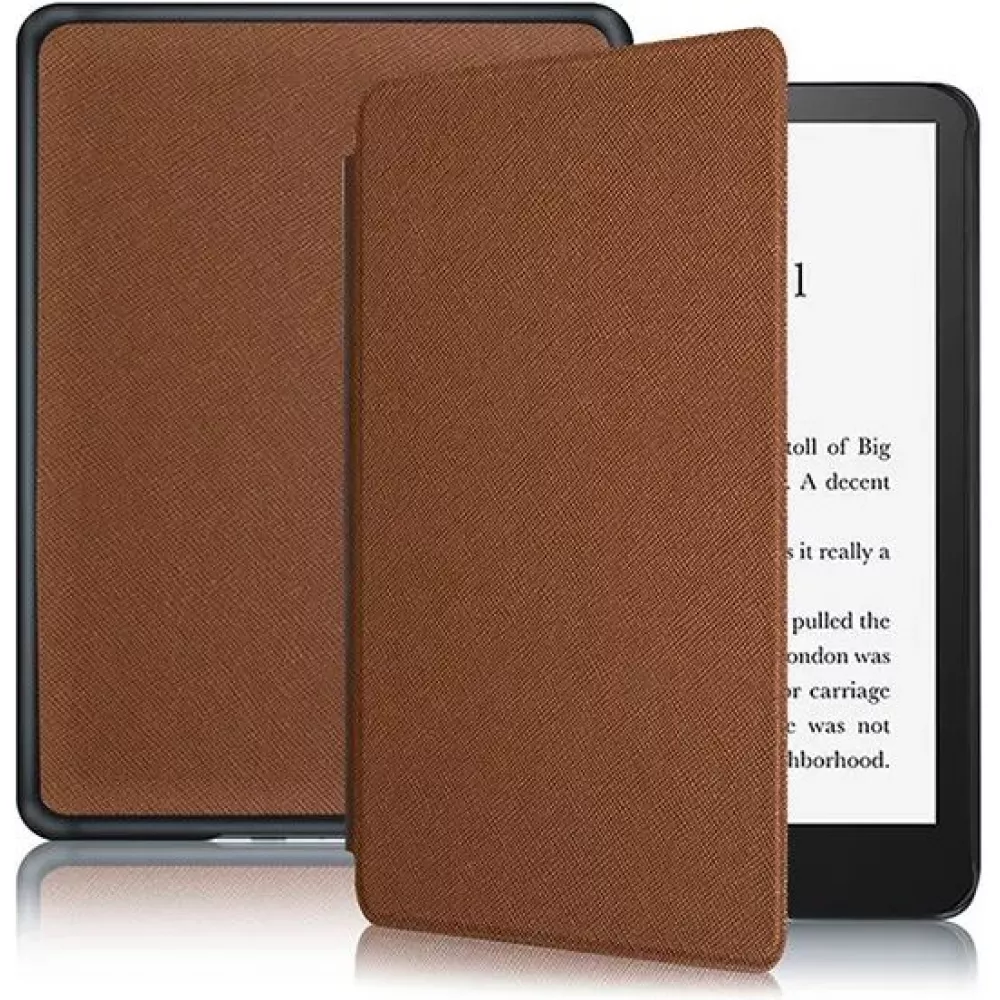 Coque Kindle Paperwhite 1 / 2 / 3 - Cuir synthétique hard-shell ultra fin et léger - Brun