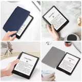Coque Kindle Paperwhite 1 / 2 / 3 - Cuir synthétique hard-shell ultra fin et léger - Brun
