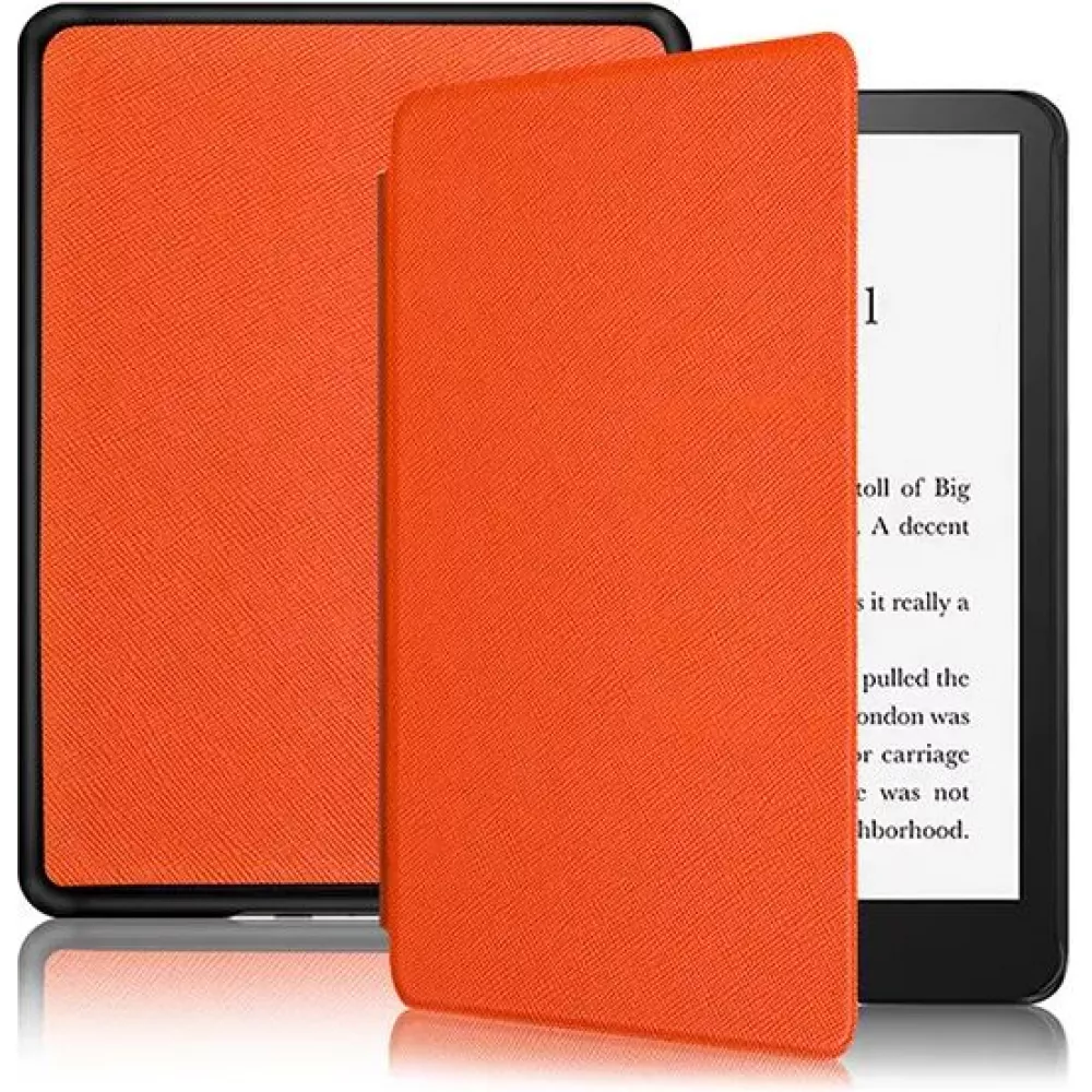 Coque Kindle Paperwhite 1 / 2 / 3 - Cuir synthétique hard-shell ultra fin et léger - Orange