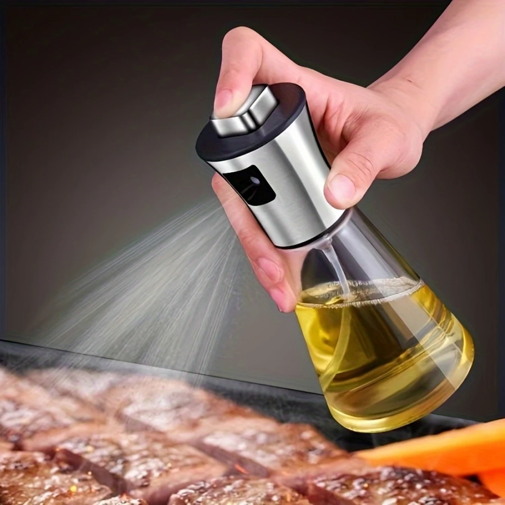 Edelstahl- und Glas-Sprühflasche für Küchenöl und Grill