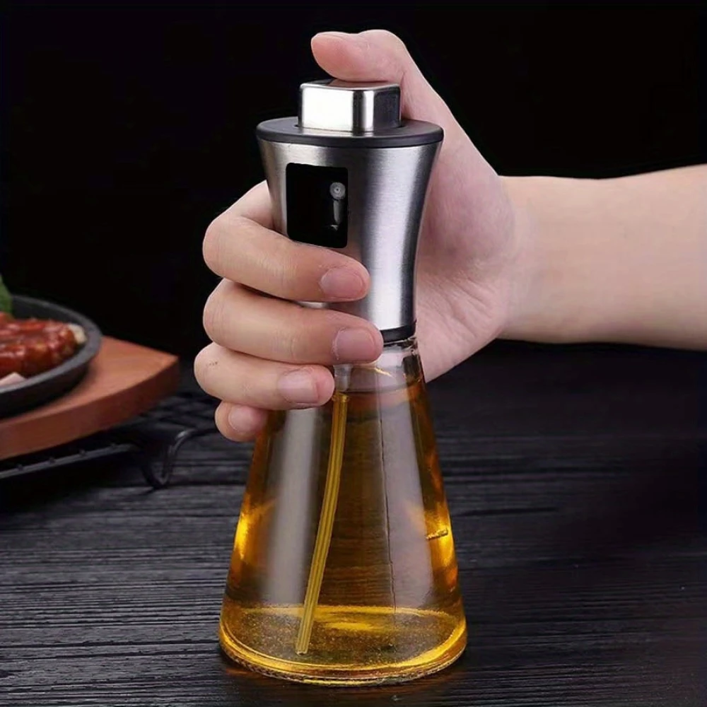 Edelstahl- und Glas-Sprühflasche für Küchenöl und Grill