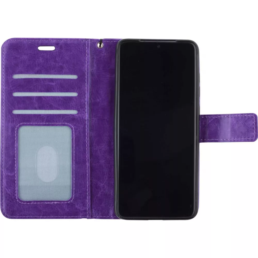 Fourre Samsung Galaxy A52 - Premium Flip cuir lisse porte-cartes - Violet