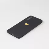 Samsung Galaxy S21 5G Case Hülle - Silikon Mat Herz gold - Schwarz