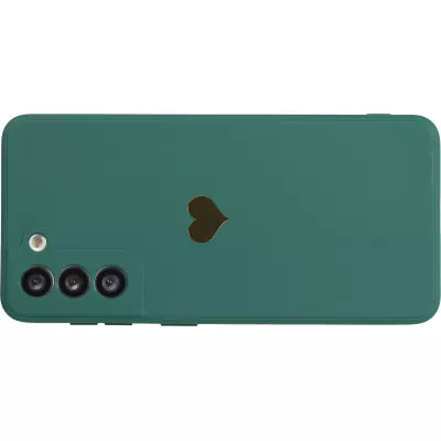 Coque Samsung Galaxy S20 FE 5G - Silicone Mat Coeur doré - Vert foncé