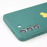 Coque Samsung Galaxy S22 - Silicone Mat Coeur doré - Vert foncé