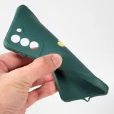 Coque Samsung Galaxy S22 - Silicone Mat Coeur doré - Vert foncé