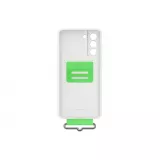 Coque Samsung Galaxy S21 FE 5G - Originale en silicone soft touch avec lanière en tissu intégrée - Blanc