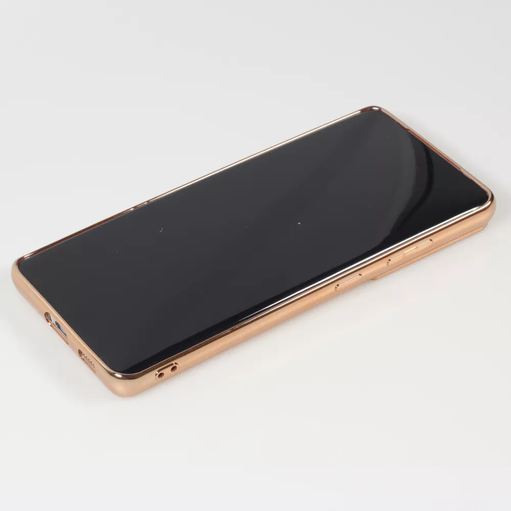 Hülle Samsung Galaxy S21 Ultra 5G - Gummi Bronze mit Ring - Rosa