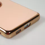 Hülle Samsung Galaxy S21 Ultra 5G - Gummi Bronze mit Ring - Rosa