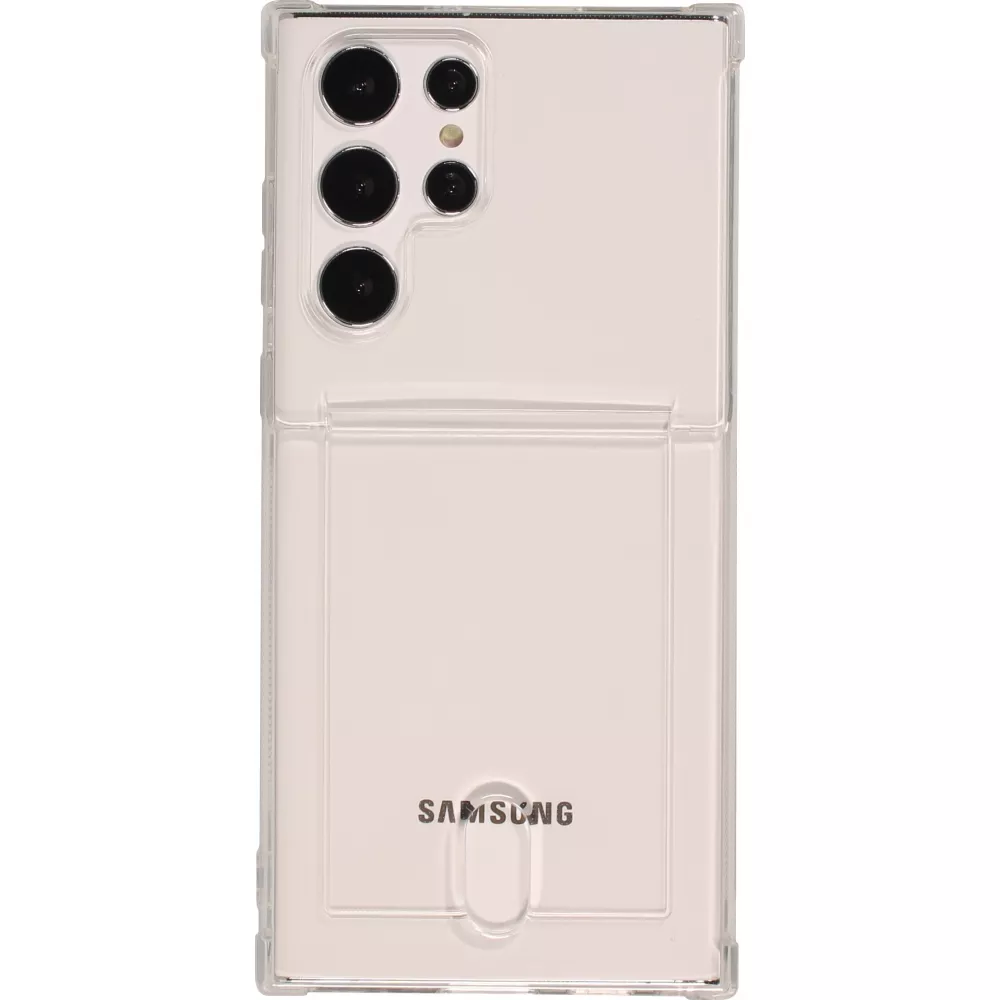 Coque Samsung Galaxy S23 Ultra - Gel Bumper Porte-carte - Transparent