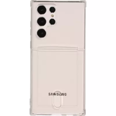 Coque Samsung Galaxy S23 Ultra - Gel Bumper Porte-carte - Transparent