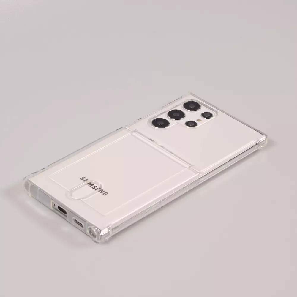 Coque Samsung Galaxy S23 Ultra - Gel Bumper Porte-carte - Transparent