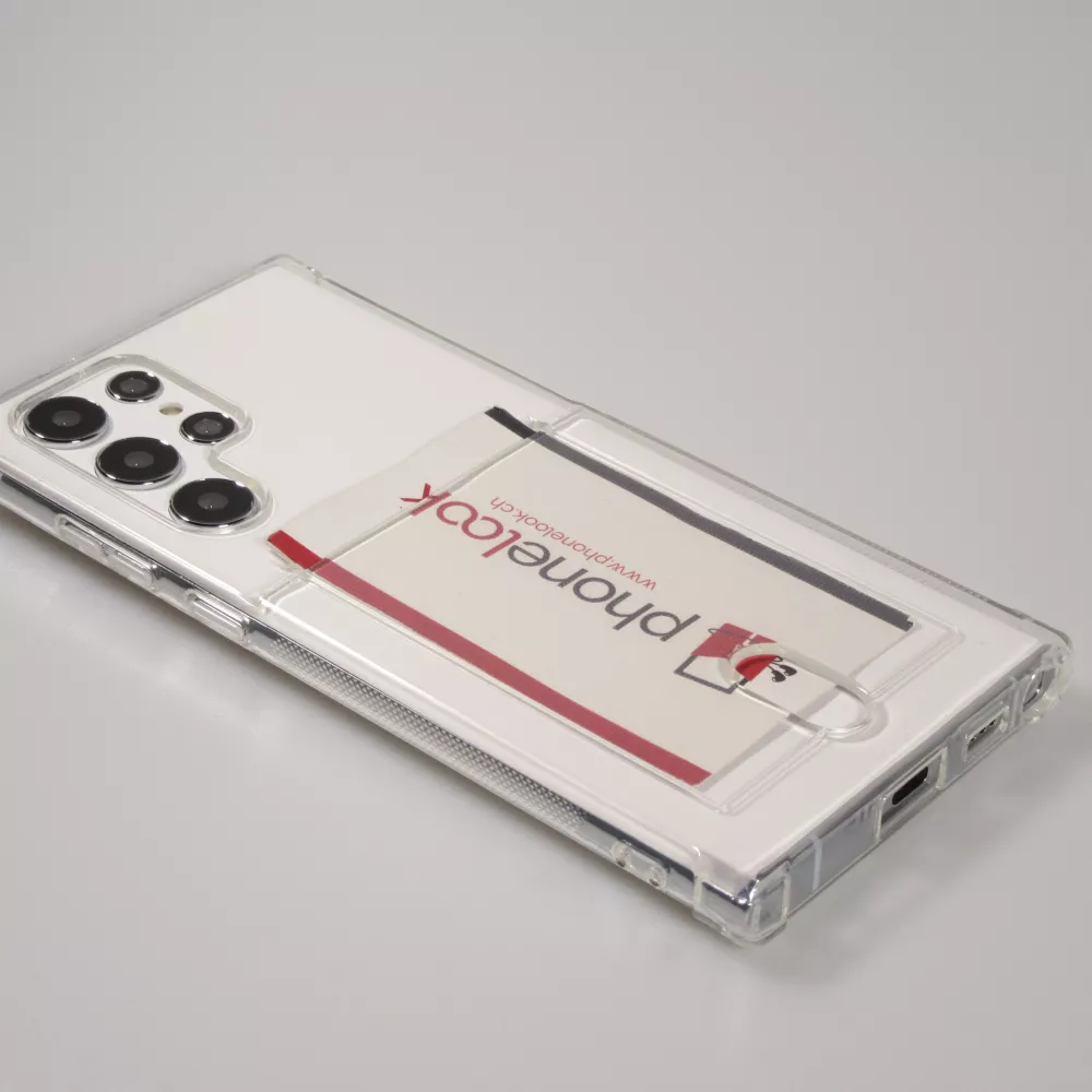 Coque Samsung Galaxy S23 Ultra - Gel Bumper Porte-carte - Transparent