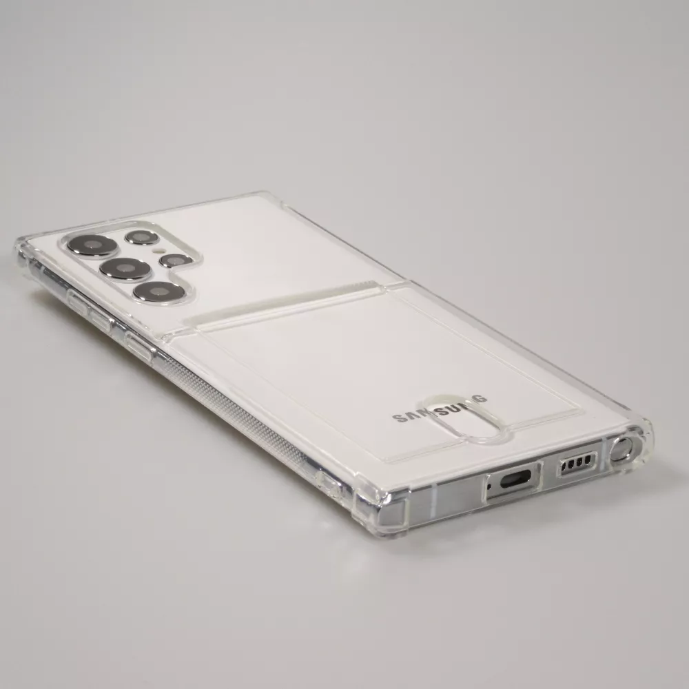 Coque Samsung Galaxy S23 Ultra - Gel Bumper Porte-carte - Transparent