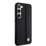 Coque Samsung Galaxy S23+ - BMW Signature Collection avec bandeau en cuir véritable et logo métallique - Noir