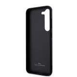 Coque Samsung Galaxy S23+ - BMW Signature Collection avec bandeau en cuir véritable et logo métallique - Noir