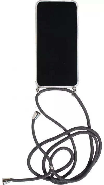 Coque Samsung Galaxy S26+ - Gel transparent avec lacet - Gris