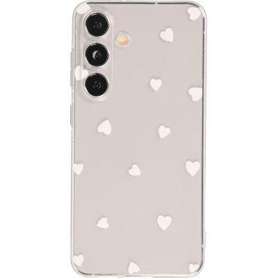 Coque Samsung Galaxy S26 Ultra - Gel petit coeur transparent - Blanc