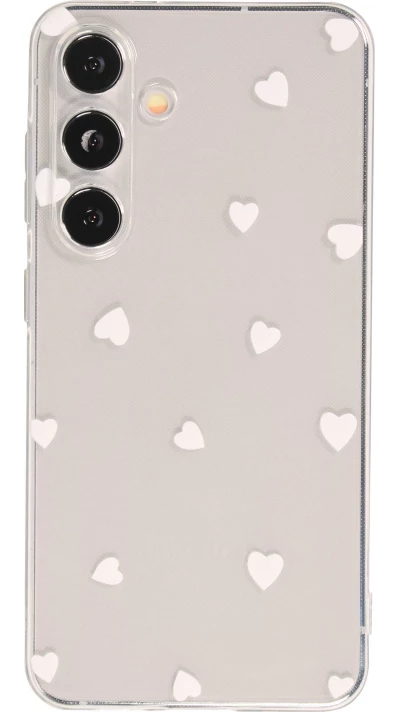 Coque Samsung Galaxy S26+ - Gel petit coeur transparent - Blanc