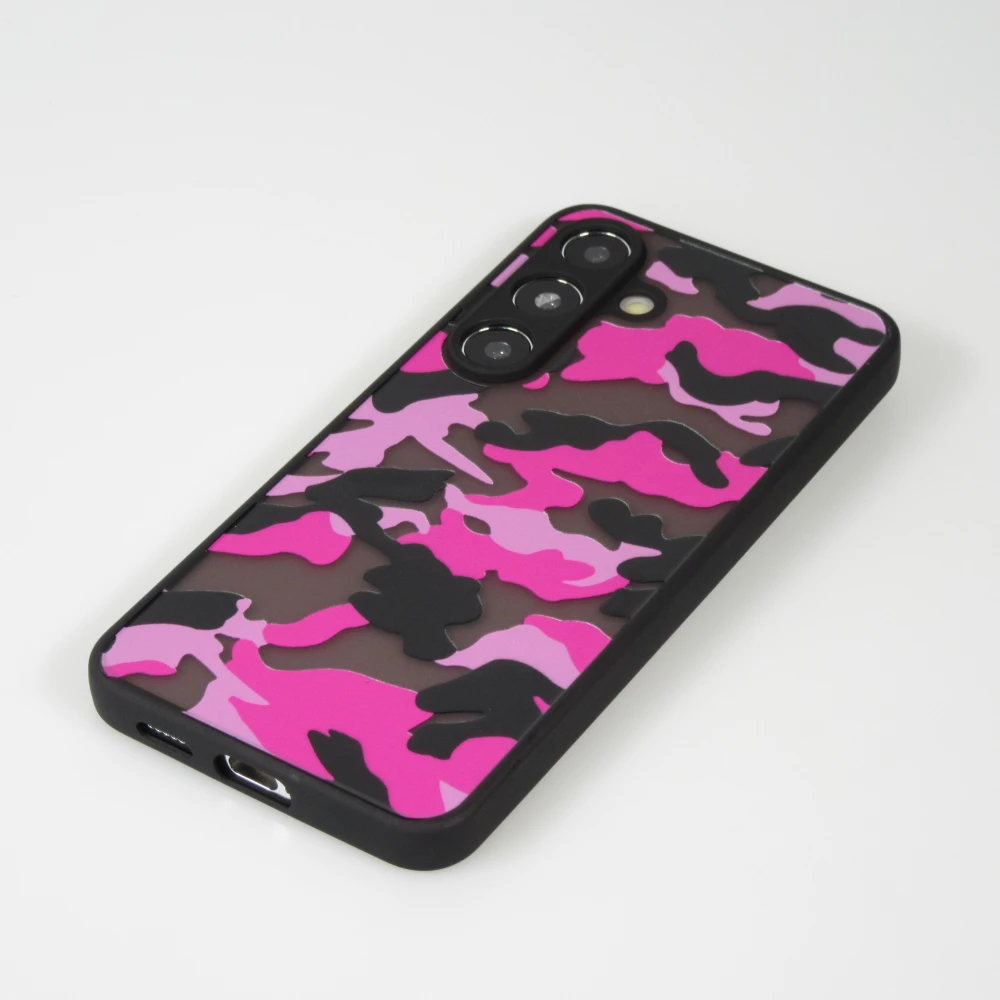 Coque Samsung Galaxy S24+ - Semi Transparent blurry Design Camouglage - Violet