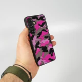 Coque Samsung Galaxy S24+ - Semi Transparent blurry Design Camouglage - Violet