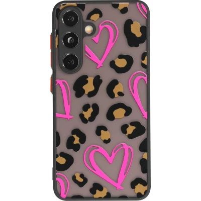Coque Samsung Galaxy S24 - Semi Transparent blurry Design Coeur rose