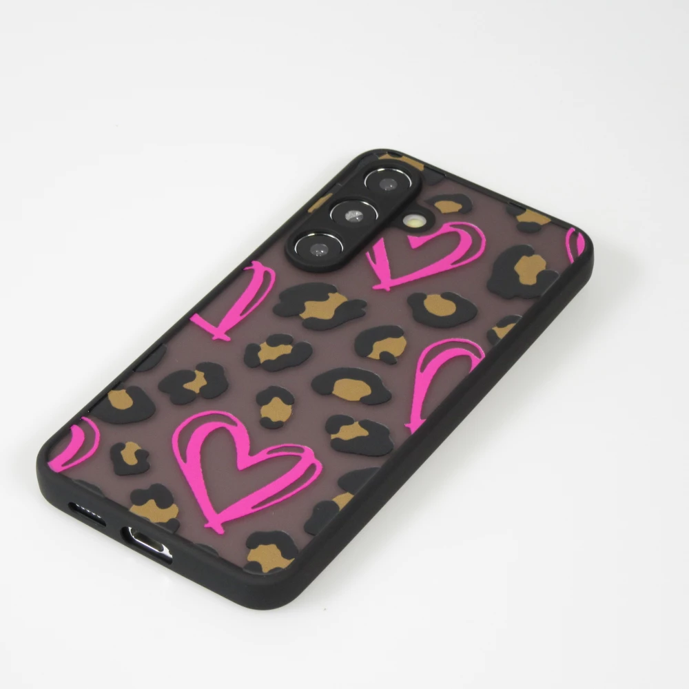 Coque Samsung Galaxy S24+ - Semi Transparent blurry Design Coeur rose