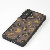 Coque Samsung Galaxy S24 - Semi Transparent blurry Design Leopard - Or