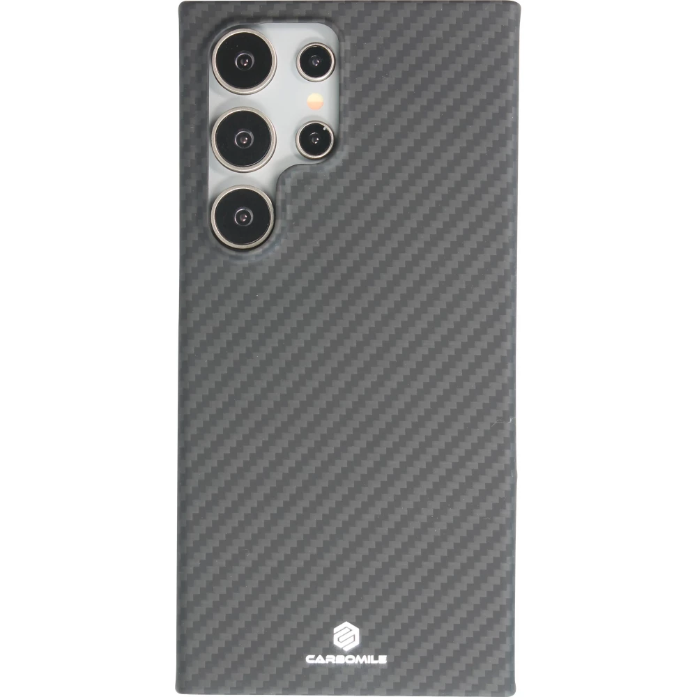 Coque Samsung Galaxy S24 Ultra - Carbomile case de protection en fibre de carbone aramide véritable - Noir