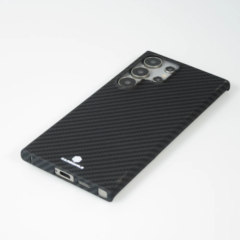 Coque Samsung Galaxy S24 Ultra - Carbomile case de protection en fibre de carbone aramide véritable - Noir