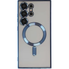 Coque Samsung Galaxy S24 Ultra - Electroplate avec MagSafe - Bleu foncé