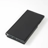 Coque Samsung Galaxy S24 Ultra - Etui en silicone avec surface en similicuir et porte-monnaie pliable - Noir
