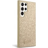 Coque Samsung Galaxy S24 Ultra - Guess paillettes or avec logo en m&eacute;tal dor&eacute; - Or