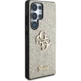 Galaxy S25 Ultra Case H&uuml;lle - Guess Metall-Logo 4G Glitzer Strass - Gold