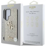 Galaxy S25 Ultra Case H&uuml;lle - Guess Metall-Logo 4G Glitzer Strass - Gold
