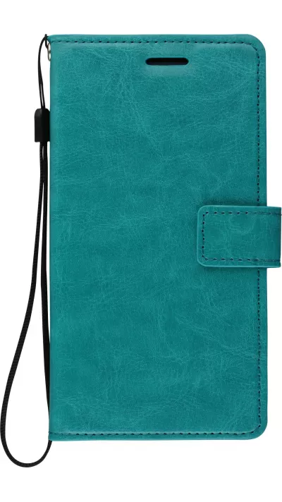 Fourre Samsung Galaxy S9 - Premium Flip cuir lisse porte-cartes - Turquoise