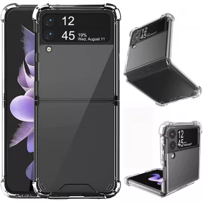 Coque Samsung Galaxy Z Flip3 5G - Gel Transparent Silicone Bumper anti-choc avec protections pour coins