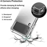 Coque Samsung Galaxy Z Flip4 - Gel Transparent Silicone Bumper anti-choc avec protections pour coins