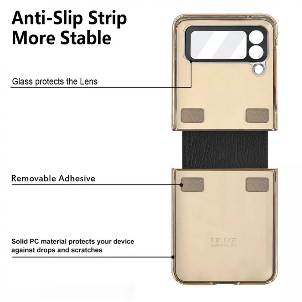 Coque Samsung Galaxy Z Flip4 - Luxury cuir anneau - Rose