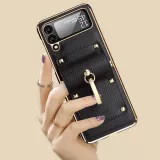 Coque Samsung Galaxy Z Flip4 - Luxury cuir anneau - Rose
