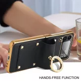 Galaxy Z Flip4 Case Hülle - Luxury Leder Ring - Violett