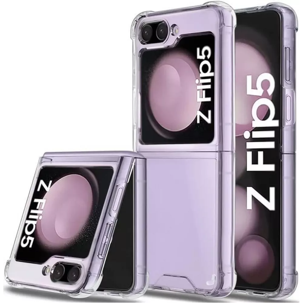 Case Hülle Samsung Galaxy Z Flip5 - Gummi Transparent Gel Bumper mit extra Schutz für Ecken Antischock