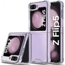 Case Hülle Samsung Galaxy Z Flip5 - Gummi Transparent Gel Bumper mit extra Schutz für Ecken Antischock